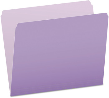 Pendaflex® Colored File Folders Straight Tabs, Letter Size, Lavender/Light Lavender, 100/Box