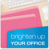 A Picture of product PFX-152PIN Pendaflex® Colored File Folders Straight Tabs, Letter Size, Pink/Light Pink, 100/Box