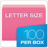 A Picture of product PFX-152PIN Pendaflex® Colored File Folders Straight Tabs, Letter Size, Pink/Light Pink, 100/Box