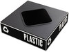 A Picture of product SAF-2989BL Safco® Public Square® Recycling Container Lid Opening, 15.25w x 15.25d 2h, Black