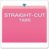 A Picture of product PFX-152PIN Pendaflex® Colored File Folders Straight Tabs, Letter Size, Pink/Light Pink, 100/Box