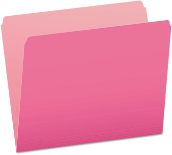 Pendaflex® Colored File Folders Straight Tabs, Letter Size, Pink/Light Pink, 100/Box