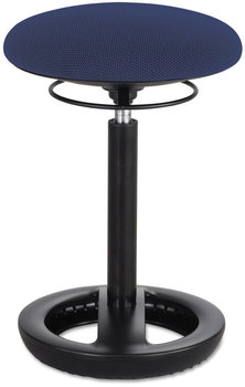 Safco® Twixt™ Desk Height Ergonomic Stool Supports Up to 250lb, 22.5" Seat Blue Black Base, Ships in 1-3 Business Days