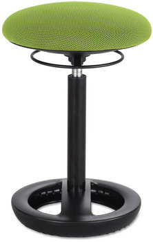 Safco® Twixt™ Desk Height Ergonomic Stool Supports Up to 250 lb, 22.5" High Green Seat, Black Base, Ships in 1-3 Business Days