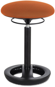 Safco® Twixt™ Desk Height Ergonomic Stool Supports Up to 250 lb, 22.5" High Orange Seat, Black Base, Ships in 1-3 Business Days