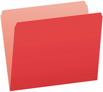Pendaflex® Colored File Folders Straight Tabs, Letter Size, Red/Light Red, 100/Box