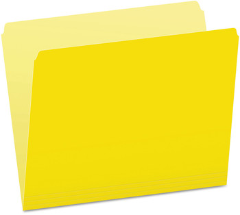 Pendaflex® Colored File Folders Straight Tabs, Letter Size, Yellow/Light Yellow, 100/Box