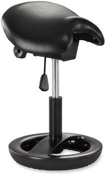 Safco® Twixt™ Sitting-Height Saddle Seat Stool Backless, Max 300lb, 19" to 24" High Seat,Black Seat/Base, Ships in 1-3 Business Days