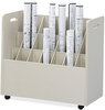 A Picture of product SAF-3043 Safco Mobile Roll File 21 Compartments, 30.25w x 15.75d 29.25h, Tan, Ships in 1-3 Business Days