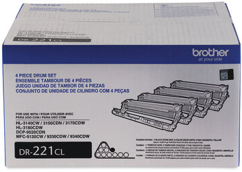 Brother DR221CL Drum Unit 15,000 Page-Yield, Black/Cyan/Magenta/Yellow