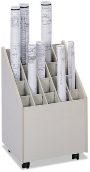 Safco® Laminate Mobile Roll Files 20 Compartments, 15.25w x 13.25d 23.25h, Putty