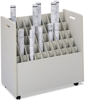 Safco® Laminate Mobile Roll Files 50 Compartments, 30.25w x 15.75d 29.25h, Putty