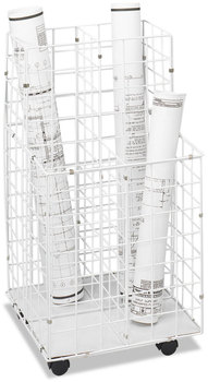 Safco® Wire Roll Files 4 Compartments, 16.25w x 16.5d 30.5h, White
