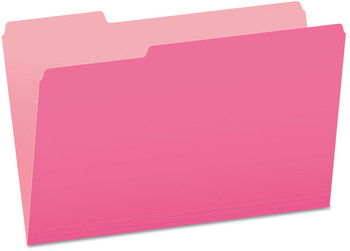 Pendaflex® Colored File Folders 1/3-Cut Tabs: Assorted, Legal Size, Pink/Light Pink, 100/Box