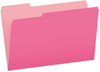 A Picture of product PFX-15313PIN Pendaflex® Colored File Folders 1/3-Cut Tabs: Assorted, Legal Size, Pink/Light Pink, 100/Box