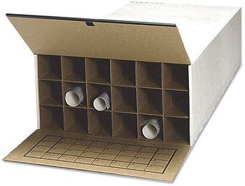 Safco® Tube-Stor® Fiberboard Files Blueprints/Roll 24" x 37.5" 12", White, 2/Carton