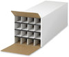 A Picture of product SAF-3098 Safco Compact KD Roll File 16 Compartments, 12.75w x 37d 12.5h, White