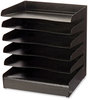 A Picture of product SAF-3128BL Safco® Steel Six-Shelf Desk Tray Sorter 6 Sections, Letter Size Files, 12 x 9.5 13.5, Black, Ships in 1-3 Business Days