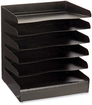 Safco® Steel Six-Shelf Desk Tray Sorter 6 Sections, Letter Size Files, 12 x 9.5 13.5, Black, Ships in 1-3 Business Days