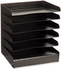 A Picture of product SAF-3128BL Safco® Steel Six-Shelf Desk Tray Sorter 6 Sections, Letter Size Files, 12 x 9.5 13.5, Black, Ships in 1-3 Business Days