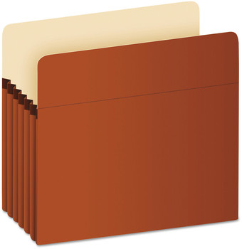 Pendaflex® Standard Expanding File Pockets 5.25" Expansion, Letter Size, Red Fiber, 10/Box