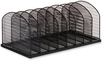 Safco® Onyx™ Mesh Desk Organizer with Upright Sections 8 Letter to Legal Size Files, 19.25 x 10.87 8.5, Black, Ships in 1-3 Bus Days