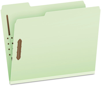Pendaflex® Heavy-Duty Pressboard Folders with Embossed Fasteners 1/3-Cut Tabs, 1" Expansion, 2 Letter Size, Green, 25/Box