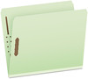 A Picture of product PFX-17180 Pendaflex® Heavy-Duty Pressboard Folders with Embossed Fasteners Straight Tabs, 2" Expansion, 2 Letter Size, Green, 25/Box