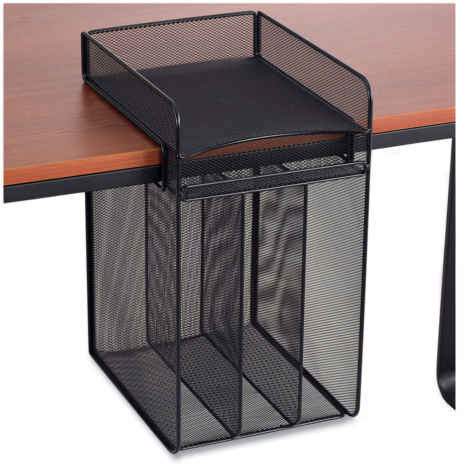 Safco Onyx Wire Mesh Desktop Organizer - 5 Compartment(s) - 1