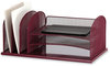 A Picture of product SAF-3254WE Safco® Onyx™ Desk Organizer with Three Horizontal and Upright Sections w/Three Sections,Letter Size,19.25x11.5x8.25,Wine,Ships in 1-3 Business Days