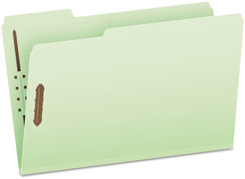 Pendaflex® Heavy-Duty Pressboard Folders with Embossed Fasteners 1/3-Cut Tabs, 2" Expansion, 2 Legal Size, Green, 25/Box