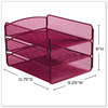 A Picture of product SAF-3271WE Safco® Onyx™ Triple Tray 3 Sections, Letter Size Files, 9.25 x 11.75 8, Wine, Ships in 1-3 Business Days