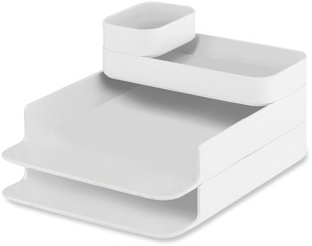 Safco® Plastic Stacking Desktop Sorter Set 4 Sections, 10" x 12.25" 6.25", White, Ships in 1-3 Business Days