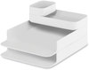 A Picture of product SAF-3285WH Safco® Plastic Stacking Desktop Sorter Set 4 Sections, 10" x 12.25" 6.25", White, Ships in 1-3 Business Days