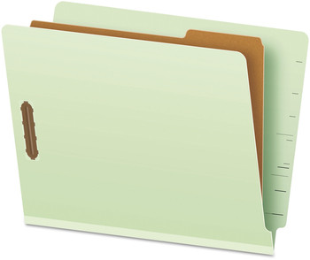 Pendaflex® End Tab Classification Folders 1.75" Expansion, 1 Divider, 4 Fasteners, Letter Size, Pale Green Exterior, 10/Box