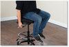 A Picture of product SAF-3394BV Safco® Vue™ Heavy-Duty Extended-Height Stool Supports Up to 350 lb, 23" 32.5" Seat Height, Black Vinyl Base