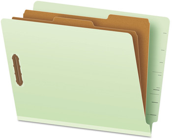 Pendaflex® End Tab Classification Folders 2.5" Expansion, 2 Dividers, 6 Fasteners, Letter Size, Pale Green Exterior, 10/Box