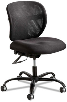 Safco® Vue™ Intensive-Use Mesh Task Chair Supports Up to 500 lb, 18.5" 21" Seat Height, Black Vinyl Seat/Back, Base