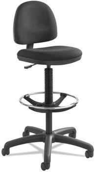 Safco® Precision Extended-Height Swivel Stool with Adjustable Footring Supports Up to 250 lb, 23" 33" Seat Height, Black Fabric