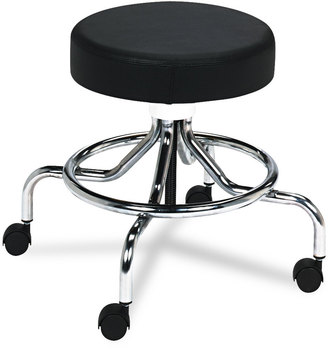 Safco® Screw Lift Stool with Low Base Supports Up to 250 lb, 25" Seat Height, Black Chrome Ships in 1-3 Business Days