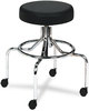 A Picture of product SAF-3433BL Safco® Screw Lift Stool with High Base Supports Up to 250 lb, 33" Seat Height, Black Chrome Ships in 1-3 Business Days