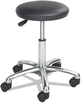 Safco® Height-Adjustable Lab Stool Backless, Supports Up to 250 lb, 16" 21" Seat Height, Black Chrome Base