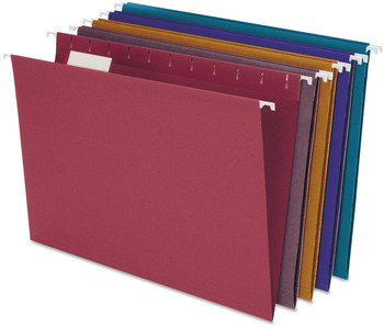 Pendaflex® Earthwise® by 100% Recycled Colored Hanging File Folders EZ Slide Letter Size, 1/5-Cut Tabs, Assorted Colors, 20/BX