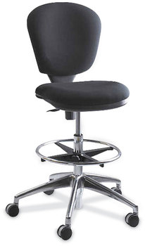 Safco® Metro™ Collection Extended-Height Chair Supports Up to 250 lb, 23" 33" Seat Height, Black Seat/Back, Chrome Base
