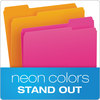 A Picture of product PFX-40523 Pendaflex® Glow File Folders 1/3-Cut Tabs: Assorted, Letter Size, 0.75" Expansion, Colors, 24/Pack