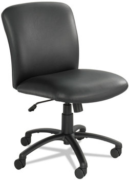 Safco® Uber™ Big & Tall Series Mid Back Chair Big/Tall Vinyl, Supports Up to 500 lb, 18.5" 22.5" Seat Height, Black