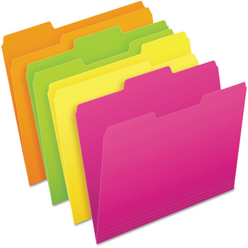 Pendaflex® Glow File Folders 1/3-Cut Tabs: Assorted, Letter Size, 0.75" Expansion, Colors, 24/Pack