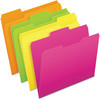 A Picture of product PFX-40523 Pendaflex® Glow File Folders 1/3-Cut Tabs: Assorted, Letter Size, 0.75" Expansion, Colors, 24/Pack