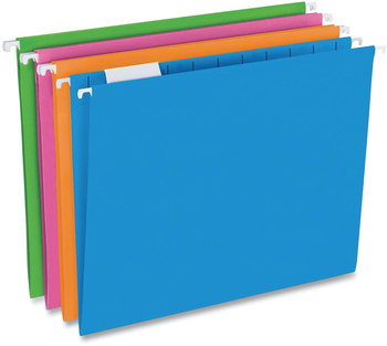 Pendaflex® Glow Twisted 3-Tab File Folder 1/3-Cut Tabs: Assorted, Letter Size, 0.25" Expansion, Colors, 12/Pack