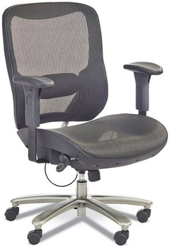 Safco® Lineage™ Big & Tall All-Mesh Task Chair Supports 400lb, 19.5" - 23.25" High Black Seat,Chrome Base,Ships in 1-3 Business Days